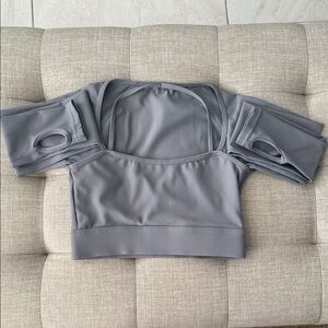 Gray Women's Ribbed Top